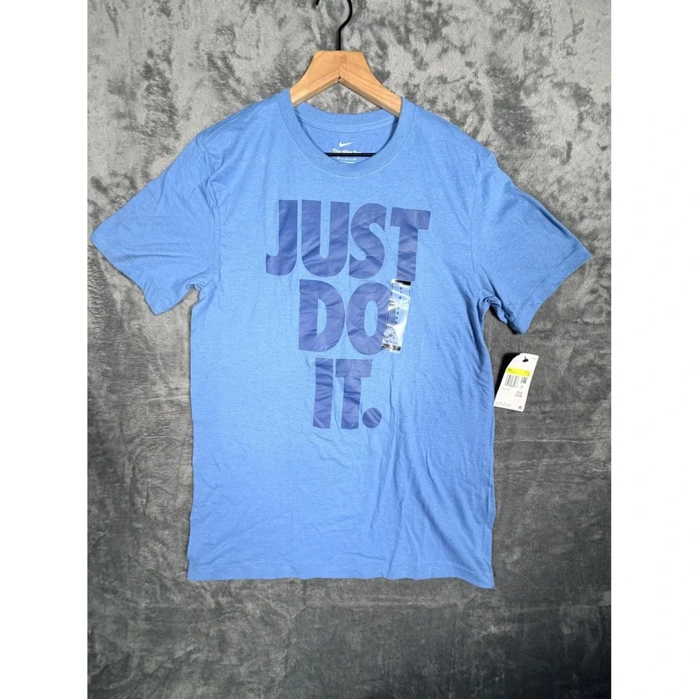Nike Mens The Nike Tee T-Shirt S Blue Just Do It‎ Graphic Short Sleeve NWT